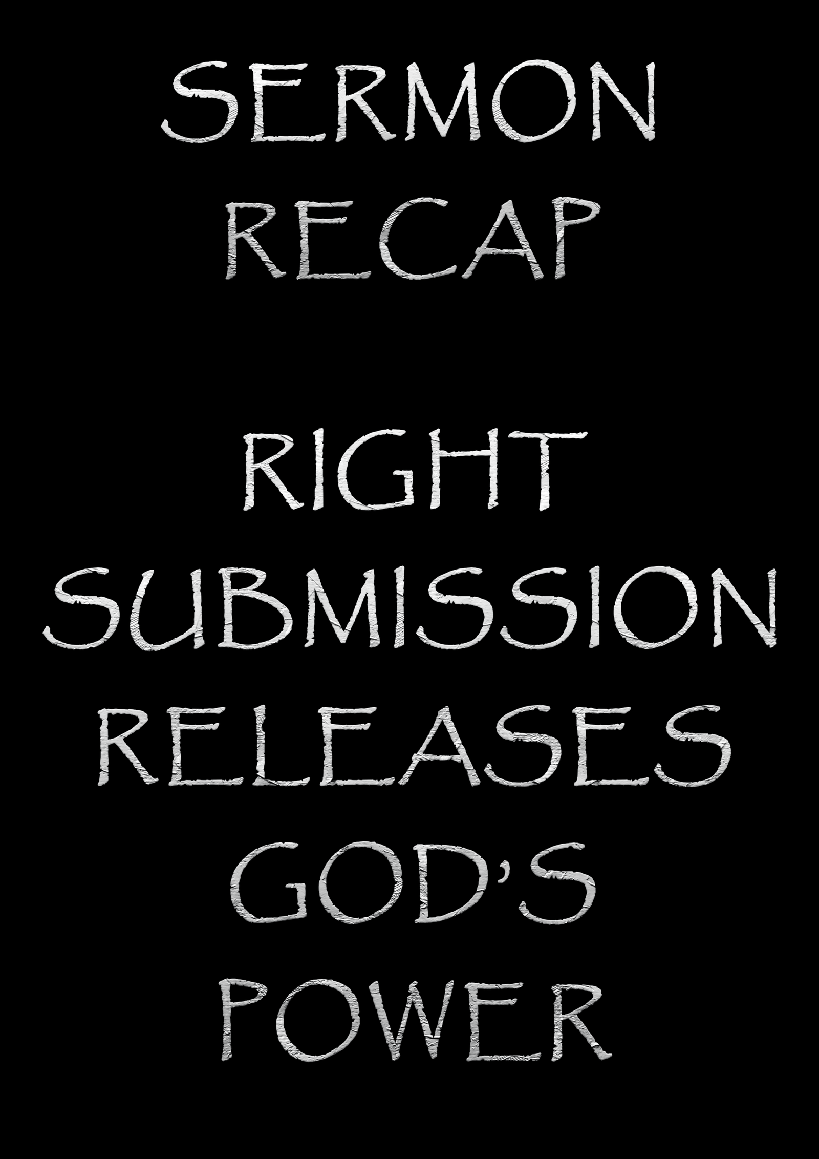 Sermon Recap – Right Submission Releases God’s Power